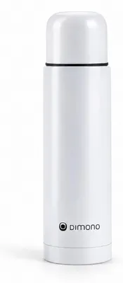 Edelstahl Thermoskanne 1L - Auslaufsichere Isolierflasche 12h heiß – 500 ml / Weiß