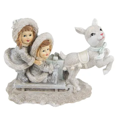 Immagine prodotto di Clayre & Eef Figurina Bambini 12 cm Grigio Poliresina
