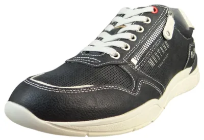 Produktbild von Mustang Herren Sneaker Schnürschuh elegant mit Reißverschluss zeitlos 4138-309, Größe:42 EU, Farbe:Blau