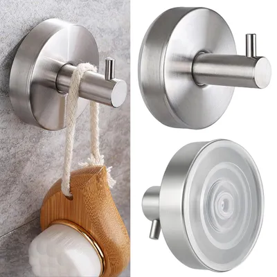 Produktbild von Saugnapfhaken für Dusche, Badezimmer, Küche, Glastür, Spiegel, Fliesen – bohrfreie Handtuchhaken für Luffaschwämme, Handtücher, Mäntel, Bademäntel bis 5 kg (2 Stück)