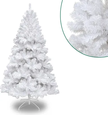 Produktbild von Faziango 180cm Künstlicher Weihnachtsbaum mit 770 Spitzen PVC, Tannenbaum mit Ständer, Christbaum Kunstbaum Weiß