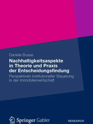 Produktbild von Nachhaltigkeitsaspekte in Theorie und Praxis der Entscheidungsfindung
