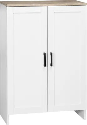 Produktbild von Kš¹chen-Sideboard/Aufbewahrungsschrank mit Schranktš¹ren und verstellbaren Einlegeb?den. 60 x 30 x 90 cm. Wei?.