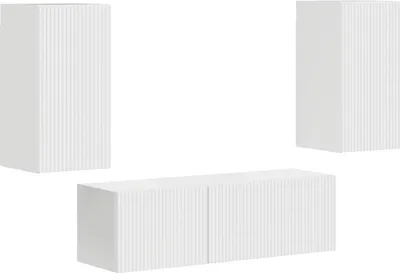 Produktbild von vidaXL TV-Wandregal-Set 4 pcs Hochglanz Weiß Holzwerkstoff