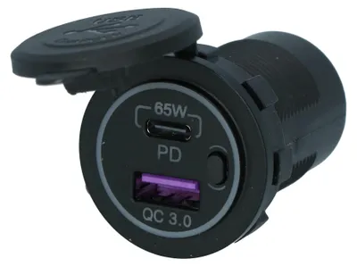 Image de Chargeur rapide 65W USB-A/USB-C à connecteur intégré de Carpoint
