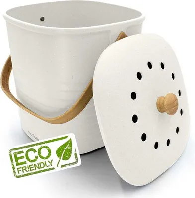 Produktbild von YourCasa® Komposteimer - Biomülleimer Küche - nachhaltiger  Mülleimer 6L Weiss