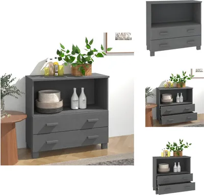 Produktbild von vidaXL Sideboard HAMAR Dunkelgrau 85x35x80 cm Massivholz Kiefer -  Sideboards