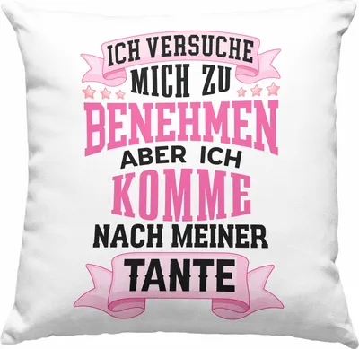 Produktbild von Trendation - Deko-Kissen mit Füllung 40x40 für Neffin von Tante Geschenk Lustige Geschenkidee (Grün)