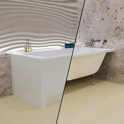 Image de ECOLAM Baignoire rectangulaire Tami 160x70 cm + tablier | isolation ecoThermoPro | vidage et trop-plein automatique | pieds et silicone