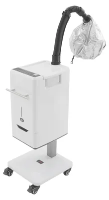 Immagine prodotto di Piccolo vaporizzatore per capelli - Apparecchio a vapore per capelli da 500W - Ideale per la colorazione dei capelli - Con cassetto portaoggetti - Con rotelle - Spina europea 220–240V - Bianco