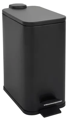Immagine prodotto di Pattumiera a pedale - Da bagno - 5 l - Con coperchio softclose - Nero