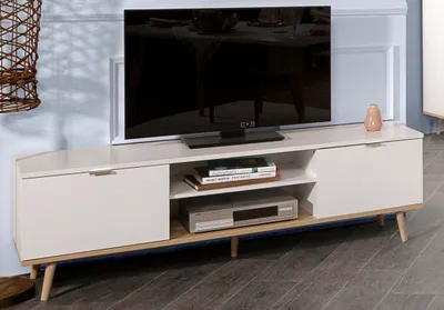 Produktbild von Lowboard Fernsehschrank Oslo | Skandinavisch | weiß / Sonoma Eiche