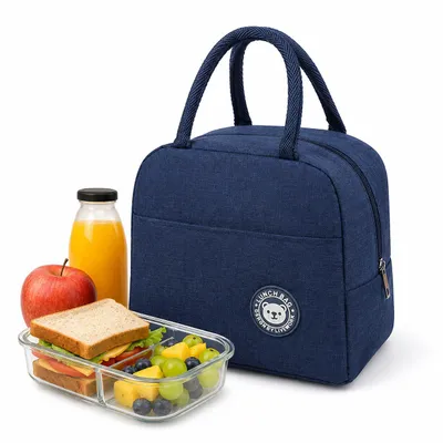 Produktbild von Lunchbag Kühltasche Thermotasche für Essen Getränke Schule Büro Blau A0520
