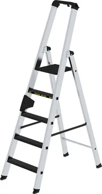 Produktbild von MUNK Günzburger Steigtechnik Stufen-Stehleiter 250 kg einseitig begehbar mit clip-step R13 5 Stufen