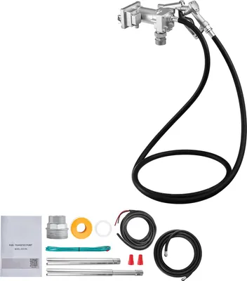 Produktbild von SucceBuy 12 V DC Kraftstoffpumpe, 57 L/min, Gusseisen-Dieselpumpen-Set mit manueller Absperrdüse, Förderschlauch, Überhitzungsschutz, 1/3 PS, explosionsgeschützt, geeignet für Benzin, Diesel und Kerosin