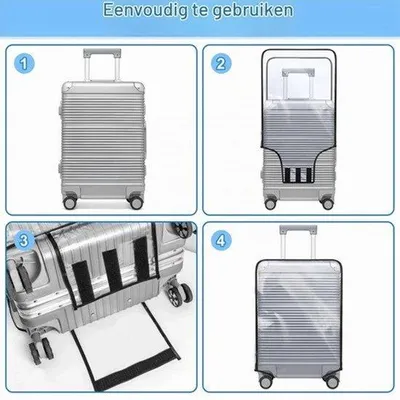 Produktbild von 3 Stück Kofferbezüge, transparente Kofferschutzhüllen, PVC-Kofferbezüge, wasserdicht, staubdicht, kratzfest, Gepäckschutz, Reisekoffer, wiederverwendbare Kofferbezüge (50+60+70 cm)
