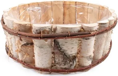 Produktbild von Birke Holz Blumentopf rund 50 cm