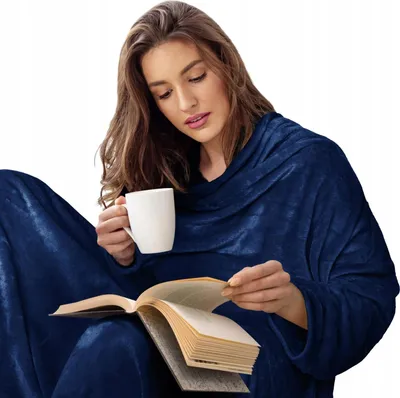 Zdjęcie produktu dla Koc Bluza Oversize Ciepła Gruba Kocobluza Z Kapturem Bingie 150X180Cm