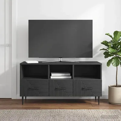 Image de Meuble TV vidaXL noir 102 x 34,5 x 50 cm en aggloméré