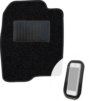 Produktbild von moto-MOLTICO Fahrer Fußmatte Auto Velours Fahrerseite Autoteppiche Schwarz Fahrermatte 1-teilig passend für Mazda 2 I 2003-2007