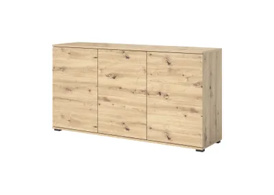 Produktbild von Kommode "Masimo" 150 cm, Aufbewahrungsschrank, Kommode mit 3 Türen, Eiche Artisan, Push-to-Open, modernes Design