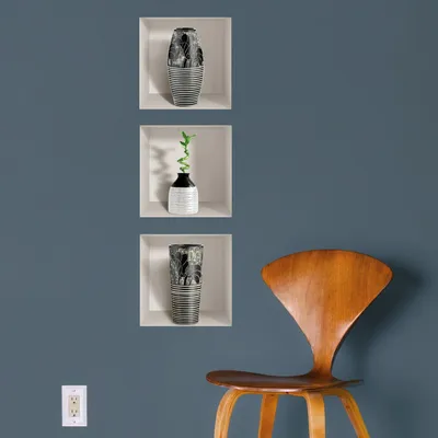 Image de Autocollants à effet 3D, vases au design moderne, 40 x 120 cm