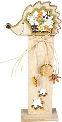 Produktbild von Standdeko - Igel - aus Holz - ca. 11 x 6,5 x 34 cm