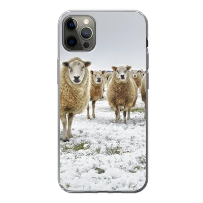 Produktbild von MuchoWow® Handyhülle Schutzhülle Hülle für iPhone 13 Pro Max Schafe - Wolle - Schnee Silikon Softcase Handy Hülle - Mobiltelefon