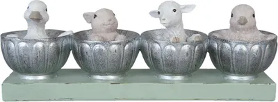 Produktbild von Clayre & Eef Figur Tiere 26x6x9 cm Grau Grün Kunststoff Tiere