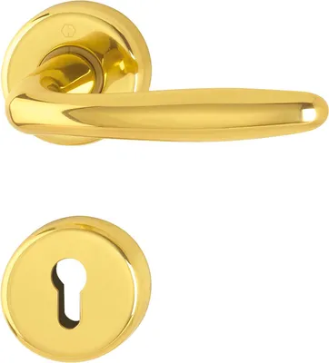 Immagine prodotto di HOPPE set di maniglie a leva ROISSY - su rosa PZ, ottone laccato lucido