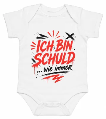 Produktbild von Ich Bin Schuld wie immer Sarkasmus Lustig Ironie Statement Sündenbock Baby Body, Weiß, 0/3