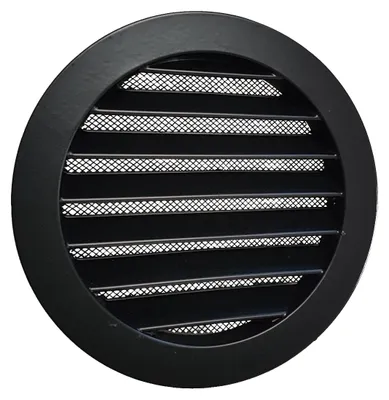 Image de Grille de protection contre les intempéries en aluminium, Ø 150 mm - Noir