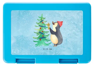 Produktbild von Mr. & Mrs. Panda Bento Box Pinguin Weihnachtsbaum - Eisblau - Geschenk, Lunchbox, Nikolaus, Frischhaltedose, Brotzeitbox, Weihnachten, Bentobox, Snackbox, Winter