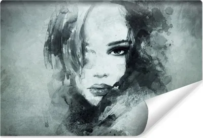 Produktbild von Muralo Selbstklebende Fototapete für Wohnzimmer Frau PORTRÄT Abstraktion Aquarell Vintage Br. 270cm x Hö. 180cm