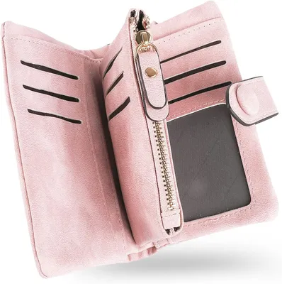 Produktbild von ALSTER HERZ® Damen Geldbörse klein, große Kapazität, Geldbeutel mit vielen Fächern Münzfach, RFID-Schutz, A0590 Rosa