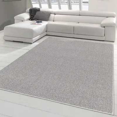 Produktbild von Flachgewebe-Teppich im schlichten einfarbigen Design in grau Größe - 160 x 230 cm