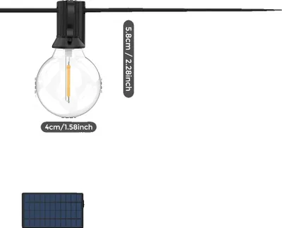 Productafbeelding van LED-solarverlichting, lichtketting, met afstandsbediening, dimbare standen, 12 meter, 30 lampen