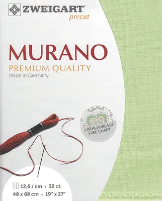 Produktbild von Zählstoff MURANO Zweigart precut 32 ct. 3984 Farbe 6083 salbeigrün, 48x68 cm