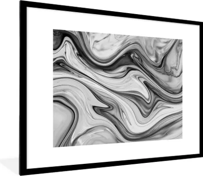 Produktbild von MuchoWow® Gerahmtes Poster Marmor - Muster - Grau - Marmoroptik - Schwarz 80x60 cm - Poster mit Schwarzem Bilderrahmen Wandposter Rahmen Foto Bilder - Schlafzimmer-Dekorationen - Fotoposter