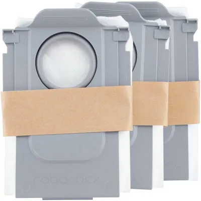 Image de Sacs à Poussière pour Aspirateur Robot Roborock, Lot de 3, Pour Qrevo, Saros, Système de Fermeture Automatique, Ultra-Hygiéniques