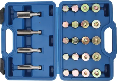 Immagine prodotto di set di 64 pezzi per la riparazione della filettatura della coppa dell'olio, set di strumenti per il tappo di scarico della scatola del cambio M13 M15 M17 M20 per automobili
