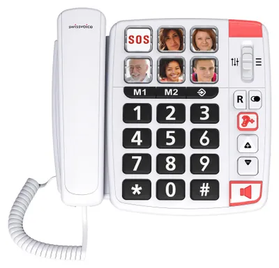 Productafbeelding van Vaste telefoon voor senioren, Swiss Voice Xtra 1110, wit
