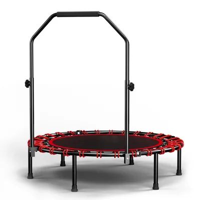 Produktbild von Trampolin klappbar 101 cm mit Haltegriff höhenverstellbar Bungee-Seile schwarz