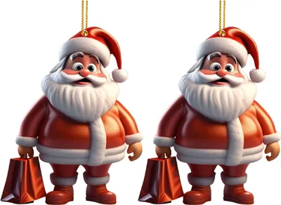 Produktbild von Weihnachtsmann-Dekoration, 2D-Acryl-Hängeornament, Cartoon-Weihnachtsmann, Weihnachtsbaum-Dekoration für Kaminsims, Wand, Fensterdekoration