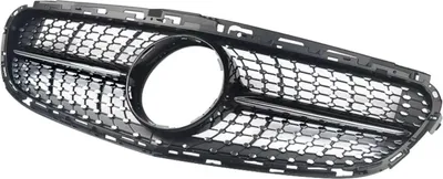 Zdjęcie produktu dla Grille Noir Zyron - Grille zderzaka przedniego Noir - Dla Mercedes E-Class W212 (2014-2016) - Diamond E63 AMG Look - Gloss Black - Akcesoria samochodowe
