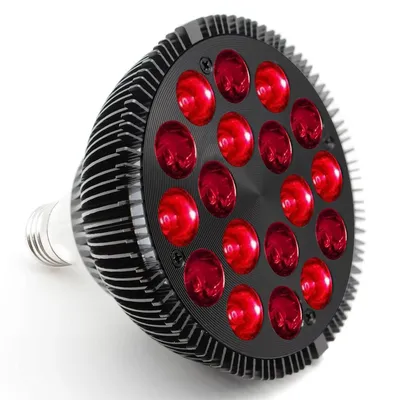 Produktbild von LED Rotlichtlampe 54 W, PAR38, 18 LEDs, Infrarot-Therapie für Hautpflege, Gesicht und effektive Schmerzlinderung