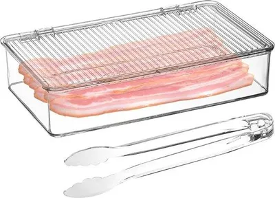 Produktbild von Kühlschrankfleischbehälter mit Deckel und Servierzange