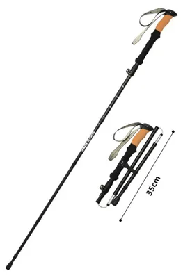 Produktbild von INF 2er-Set faltbare Aluminium-Trekkingstöcke 135cm, Korkgriff, Teleskop Schwarz