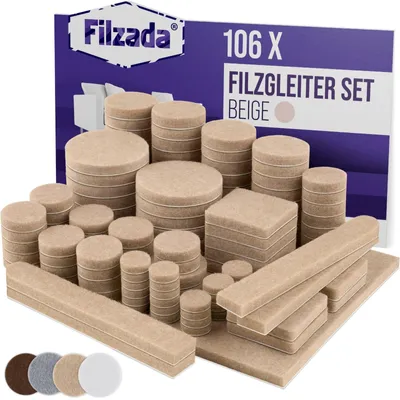 Produktbild von Filzgleiter Möbelgleiter Filzpads - Selbstklebend - Beige - 106 Stück