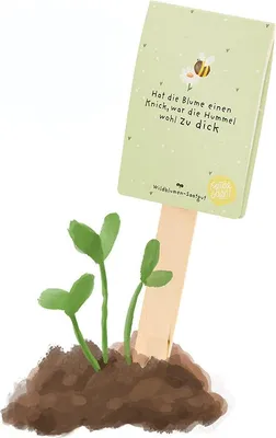 Immagine prodotto di Biglietto di auguri con semi "Se il fiore è piegato, probabilmente il calabrone